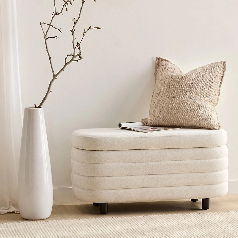 Bouclair ottoman en tissu avec rangement