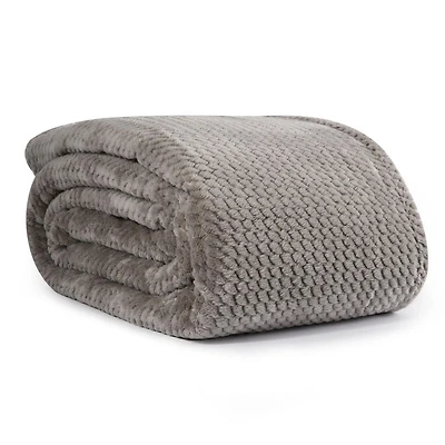 Jacquard Velvet Touch Blanket, Grey 66" x 96"