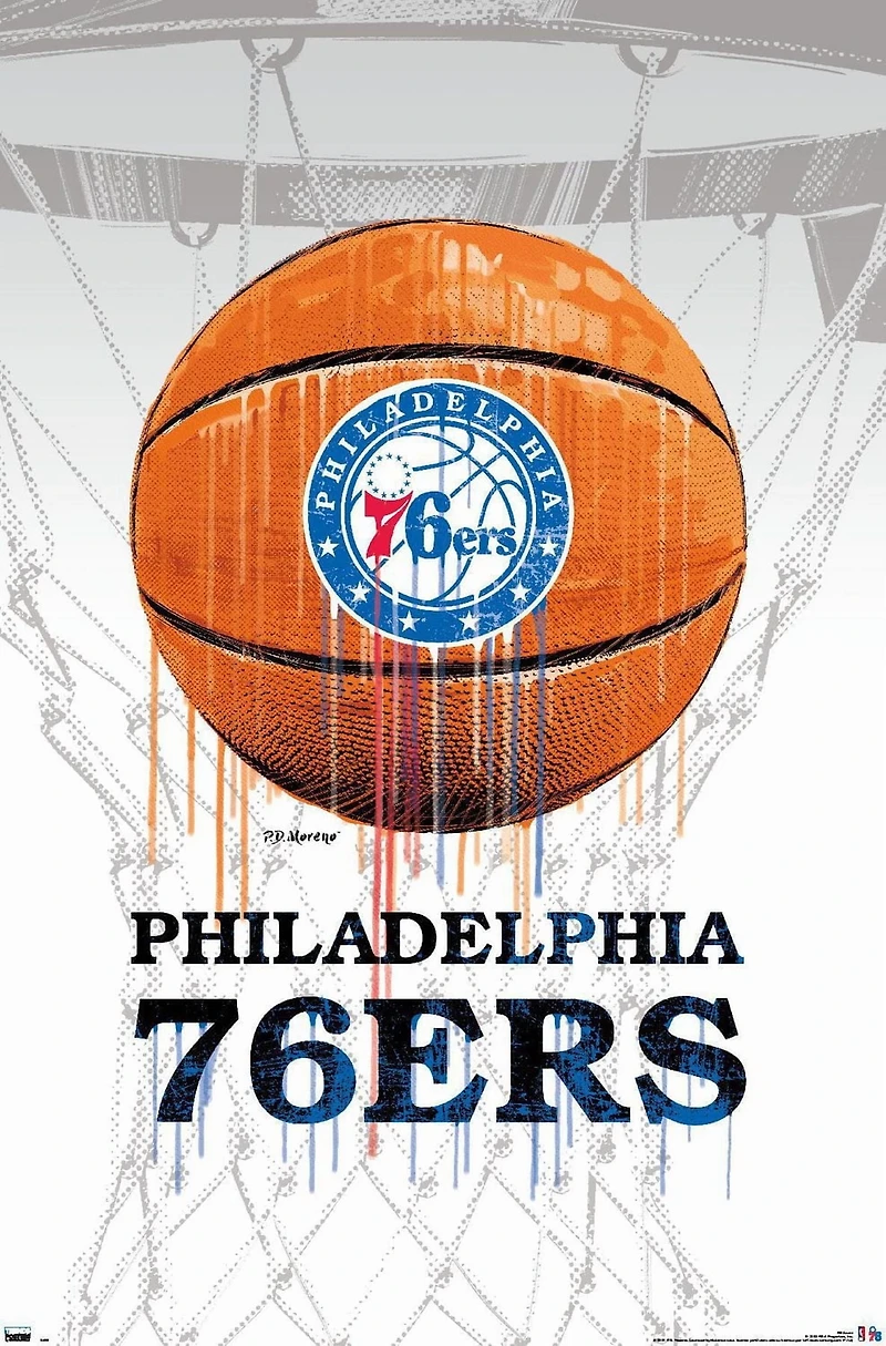 NBA Philadelphia 76ers - Drip Ball Wall Poster, 22.375" x 34"