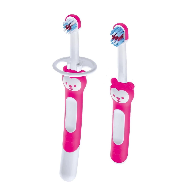 MAM Learn to Brush Set, Baby Toothbrush Set, Girl, 5+ Months, 2-Count