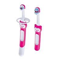 MAM Learn to Brush Set, Baby Toothbrush Set, Girl, 5+ Months, 2-Count