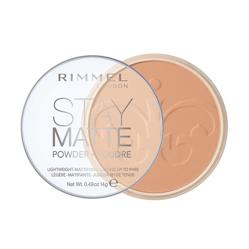Rimmel Stay Matte Pressed Powder, lightweight, creamy texture, high coverage, long-lasting shine control for up to 5H,100% Cruelty-Free