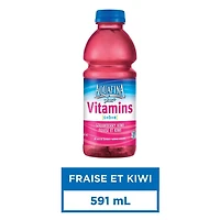 Aquafina Plus+ Vitamines Fraise Kiwi 591 mL, Bouteille