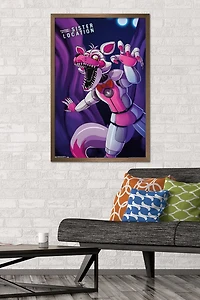 Five Nights at Freddy's: Sister Location - Funtime Foxy Wall Poster, 14.725" x 22.375" Framed