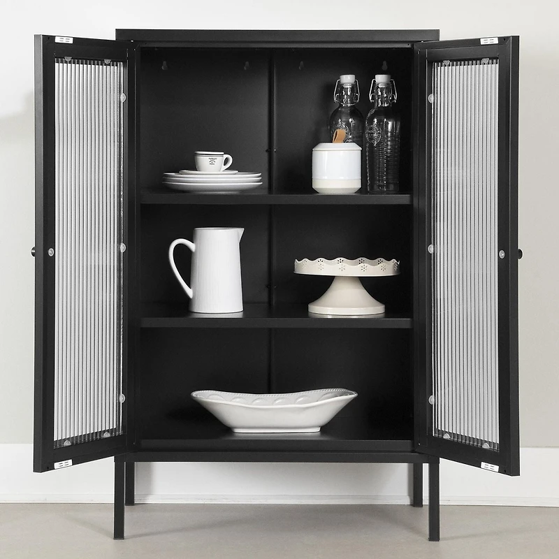Storage Cabinet with Glass Doors from the collection Eddison South Shore