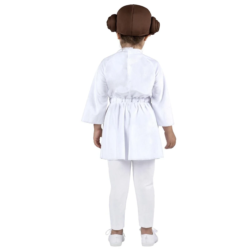 STAR WARS Costume de Princesse Leia pour Enfant - Robe et Ceinture en Tissu avec Coiffe en Tissu