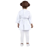 STAR WARS Costume de Princesse Leia pour Enfant - Robe et Ceinture en Tissu avec Coiffe en Tissu