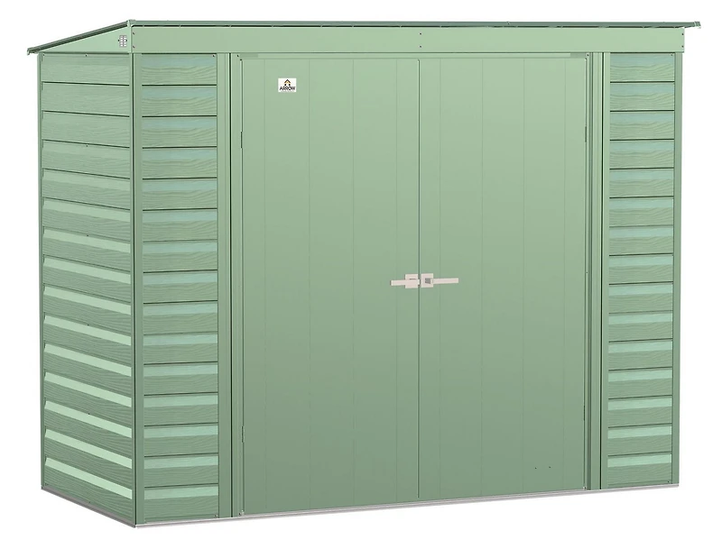 Arrow Select Steel Storage Shed Steel Storage Shed, 8x4, Flute Grey