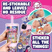 Sticki Rolls Sticki Book - Wearable & Shareable Sticker Bracelet + Collection Book - 120 Mini Stickers - 50 Activity Pages - 1000+ Sticker Designs
