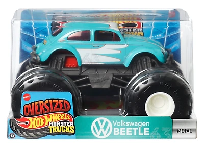 Hot Wheels Monster Trucks, Oversized Monster Truck in 1:24 Scale, Volkswagen Beetle