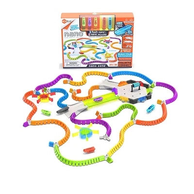 HEXBUG Flash Nano, Nano Zone, Coffret de jouets sensoriels colorés pour enfants, Construisez votre propre zone, plus de 60 pièces, piles fournies HEXBUG Nano jouets