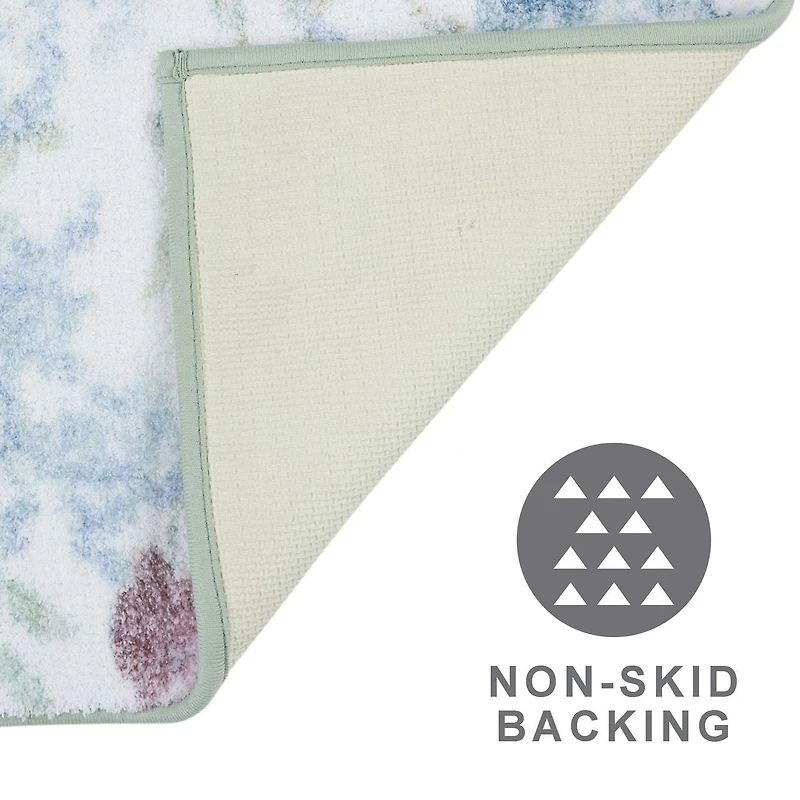 home trends Pastel Floral Digital Print 2 Piece Bath Rug Set