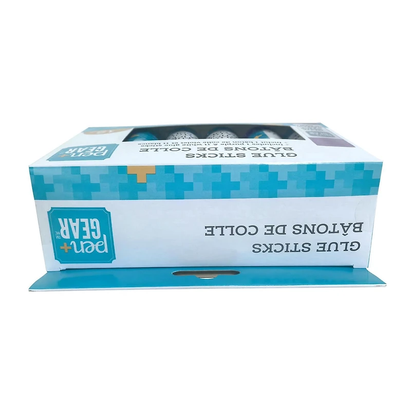 Colle bâton Pen+GEAR, 12 pièces × 21 g (0,7 oz), emballé en boîte en carton, temps de séchage : 5–10 minutes.