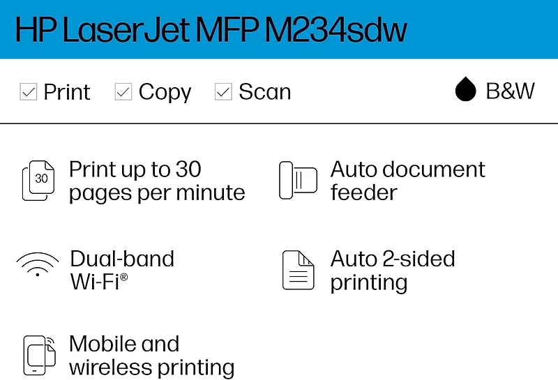 HP LaserJet MFP M234sdw Printer