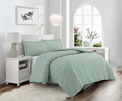 Swift Home Waffle Square Prewashed Duvet Cover Set