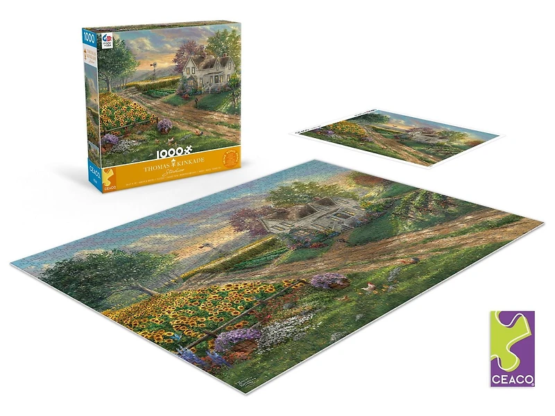 Ceaco - Thomas Kinkade - Sunflower Fields - 1000 piece puzzle