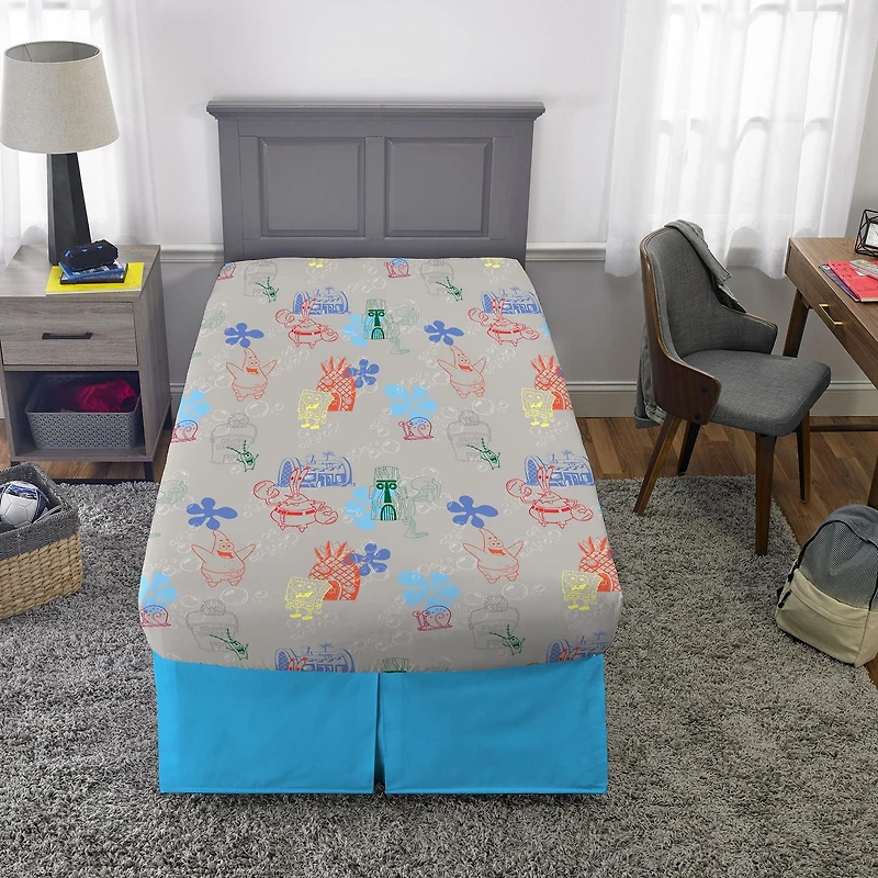 Spongebob "Bubbles Bubbles" Twin Sheet Set