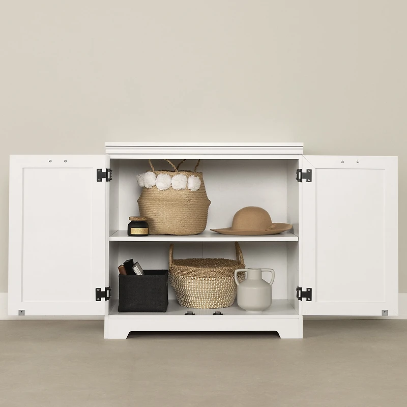 South Shore Prairie 2-Door Storage Cabinet, in Pure White