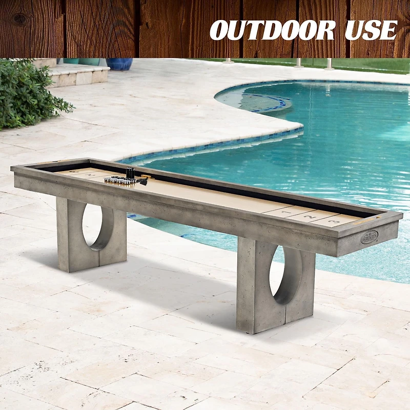 11 ft Aurora Outdoor All-Weather Shuffleboard Table, All Acessories Included, By Barrington Billiards