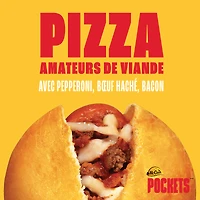 McCain® Pizza Pockets® Pizza Pockets Amateurs de Viande, Fabriqué au Canada à Partir d'Ingrédients Canadiens et Importés 6 x 100g