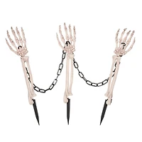 Halloween Chained Skeleton Arm Lawn Stakes