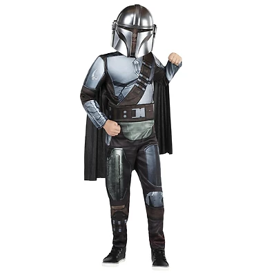 Costume Officiel Star Wars Mandalorien (Enfant) – Combinaison Qualux avec Cape Amovible et Coiffe 3D