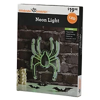 Décoration murale araignée LED style néon avec miroir - 30 cm