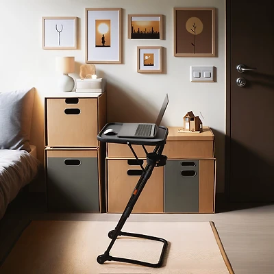 Bureau pliant Homy Casa réglable en hauteur avec porte-gobelet, table portable et légère pour lire, travailler et étudier