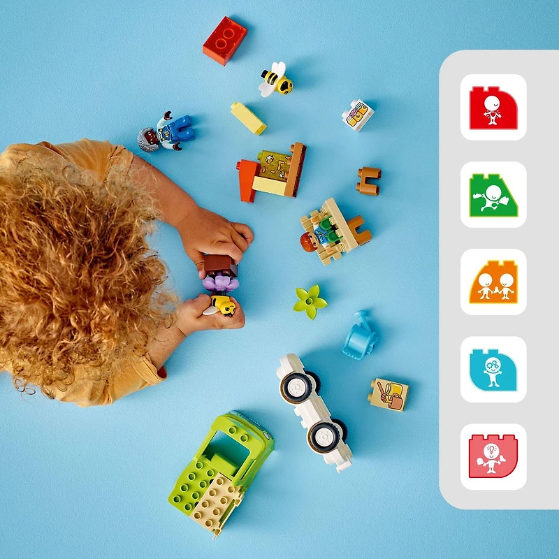 LEGO DUPLO Town Caring for Bees & Beehives Preschool Kids’ Learning Toy, 2 Figures and a Drivable Truck, STEM Toy,  Build-and-Rebuild Educational Set for Toddlers Ages 2 Years Old and Up, 10419