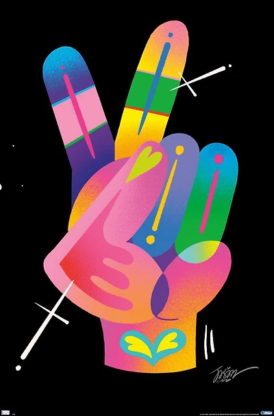 Jason Naylor - Peace Sign Hand Wall Poster, 22.375" x 34"