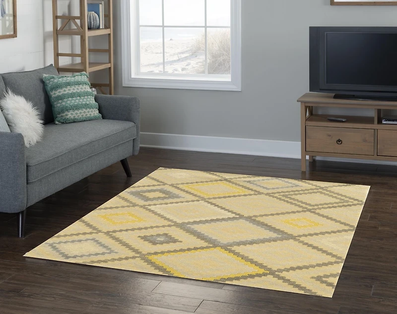 Aspire Wool Stitch Natural & Grey 5' x 8' Area Rug