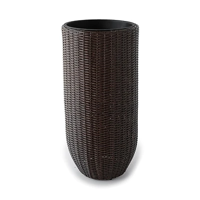 Rolland XL Rattan Planter Dark Brown, 35.4"
