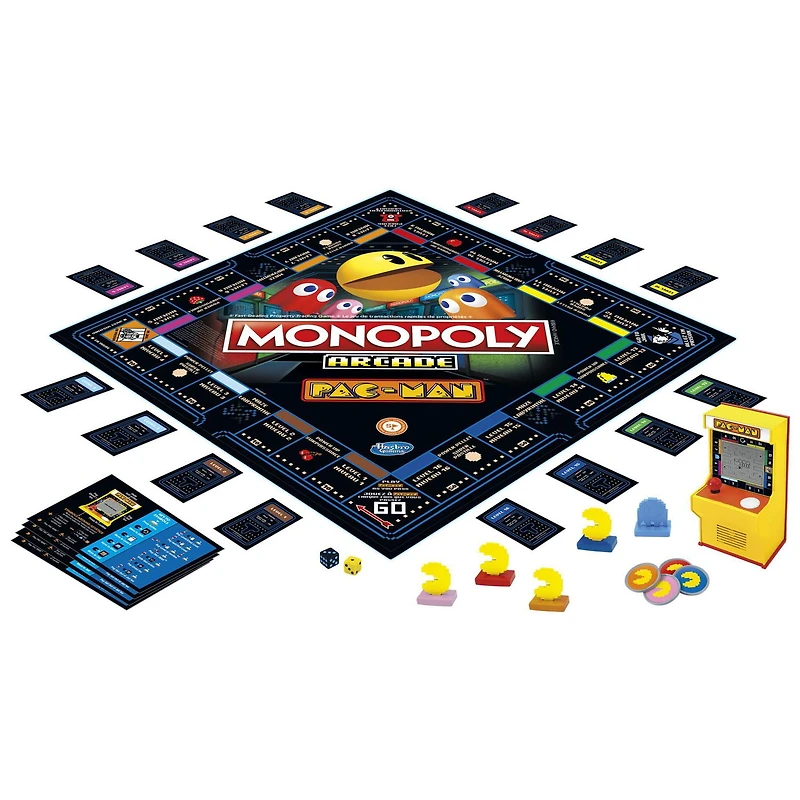 Monopoly Arcade Pac-Man Game; Monopoly Board Game for Kids Ages 8 and Up; Includes Banking and Arcade Unit