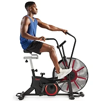 Sunny Health & Fitness Smart Customizable Air Bike Trainer, 330LB Capacity for Leg/Arm Cardio Workout, Fan Cycling Cardio Exerciser for Home Training, Free SunnyFit App Bluetooth Link - SF-B223018