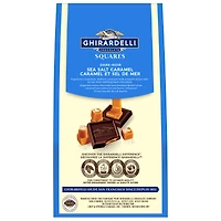 GHIRARDELLI Sea Salt and Caramel Dark Chocolate Squares, 151-Gram Bag, Sea Salt Bag 151g
