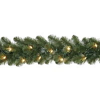 Holiday Time Madison 9' Pre-Lit Pine Christmas Garland - Green, 150 tips; incandescent lights