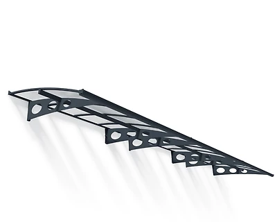 CANOPIA by PALRAM Herald Auvent fixe pour portes et fenêtres de 5 pi x 22 pi - Gris