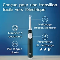 Brosse à dents électrique rechargeable Oral-B iO Série 2, vert forêt avec 1 brossette soins doux – Capteur automatique de pression pour protéger les gencives – 3 modes –