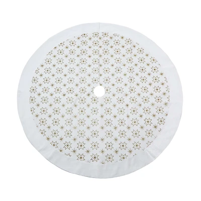 48 inch White Velvet Glitter Tree Skirt