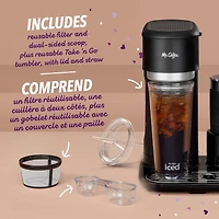 Mr. Coffee 4-in-1 Single-Serve Latte, Iced, and Hot Coffee Maker with Milk Frother, Black