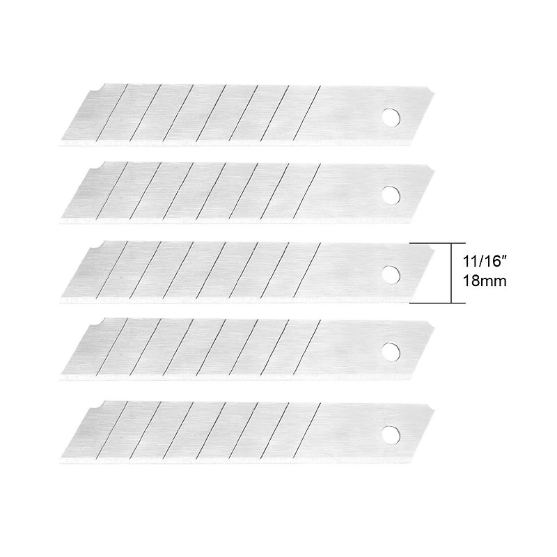 Swiss Tech 5 pièces Snap-off lames 18mm Extra tranchantes,acier SK5