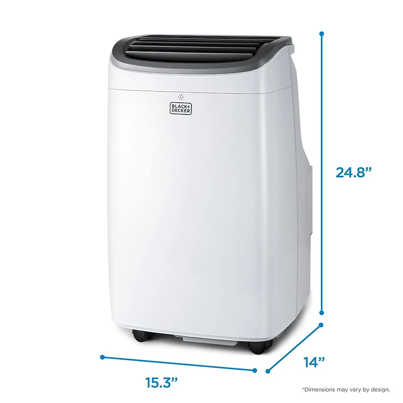 BLACK+DECKER 10,000 BTU Portable Air Conditioner up to 450 Sq. with Remote Control, White
