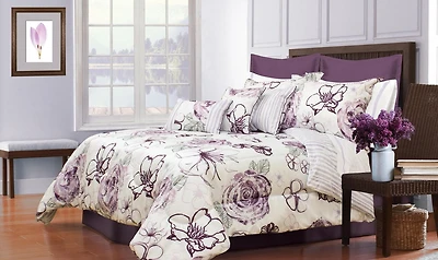 Safdie & Co. Home Deluxe Collection Purple 100% Polyester Comforter Set