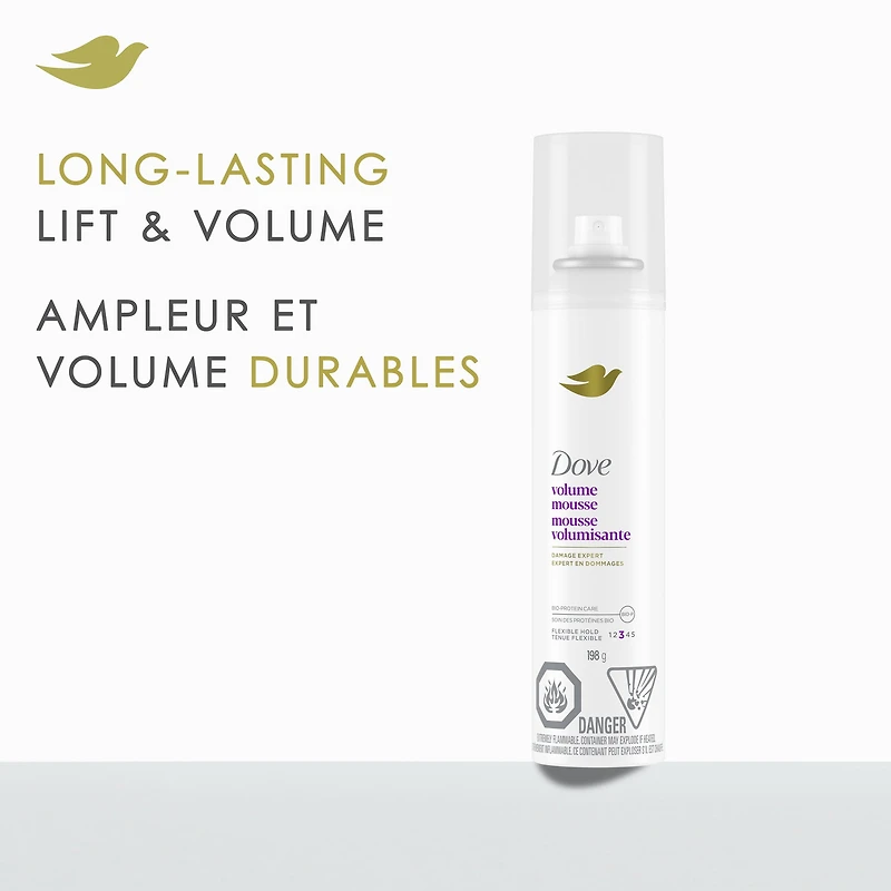 Dove Volume Mousse Flexible Hold Long-Lasting Lift & Volume, 198 g