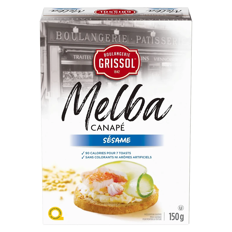 Boulangerie Grissol Melba Canapé Sesame, Dare, 150 g