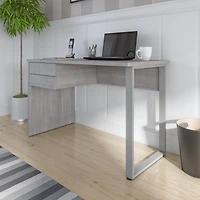 Bestar Solay 48W Small Table Desk w/ U-Shaped Metal Leg in platinum gray