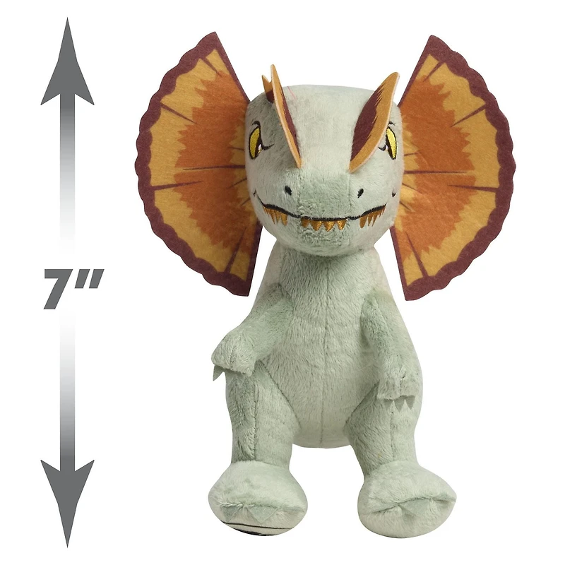 Petits dinosaure en peluche Jurassic World, Dilophosaurus de 7 pouces, animal en peluche