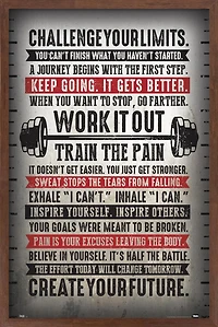 Challenge Your Limits Wall Poster, 14.725" x 22.375"