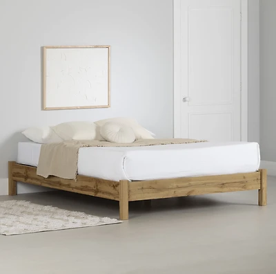 South Shore Step One Essential Queen Platform Bed, in Nordik Oak