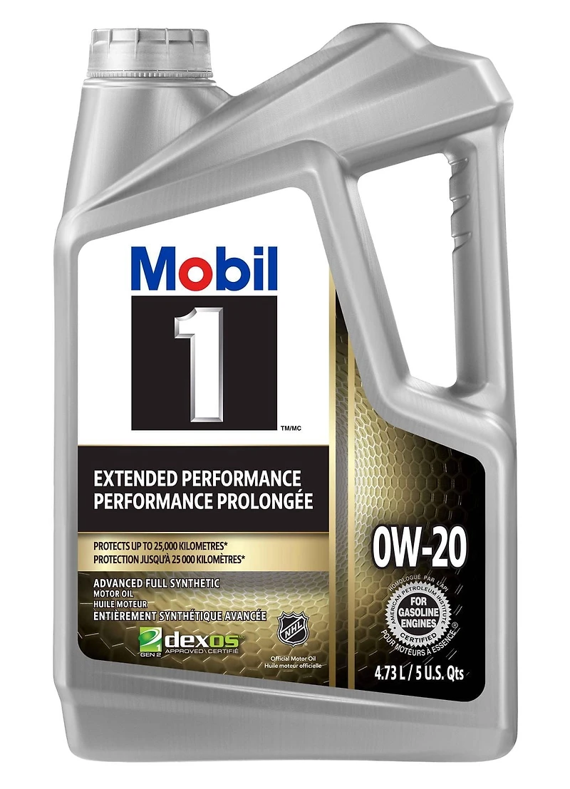 Huile moteur entièrement synthétique Mobil 1™ Performance prolongée 0W-20, 4,73 L